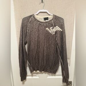 Emporio Armani - TWO-TONE, RIB VIRGIN WOOL-BLEND JUMPER Size L